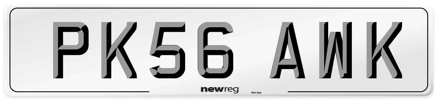 PK56 AWK Number Plate from New Reg